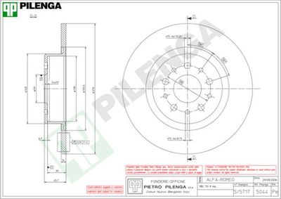 5044 PILENGA Тормозной диск