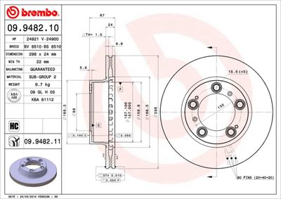 09948210 BREMBO Тормозной диск