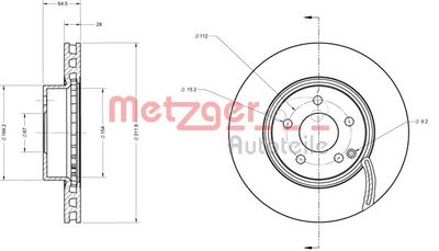 6110304 METZGER Тормозной диск