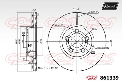 861339 MAXTECH Тормозной диск