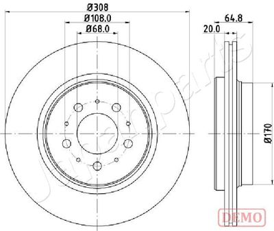 DP0326C JAPANPARTS Тормозной диск