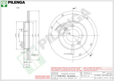 5751 PILENGA Тормозной диск