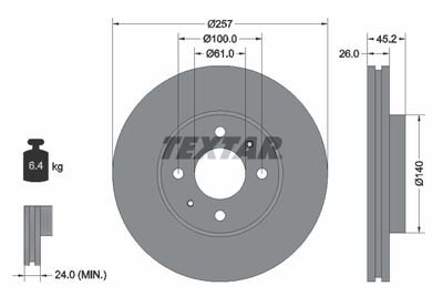 92096700 TEXTAR Тормозной диск