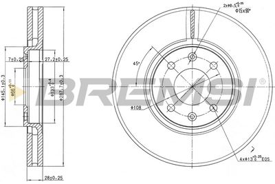 CD7106V BREMSI Тормозной диск