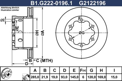 B1G22201961 GALFER Тормозной диск