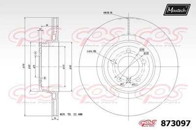 873097 MAXTECH Тормозной диск