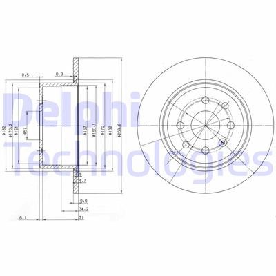 BG2637 DELPHI Тормозной диск