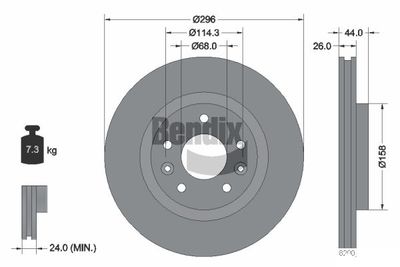 BDS1217 BENDIX Braking Тормозной диск