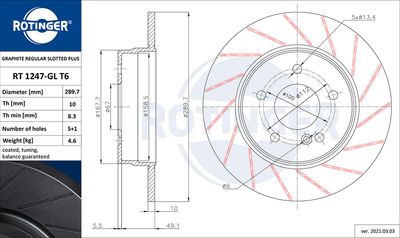 RT1247GLT6 ROTINGER Тормозной диск