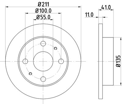 8DD355107291 HELLA Тормозной диск