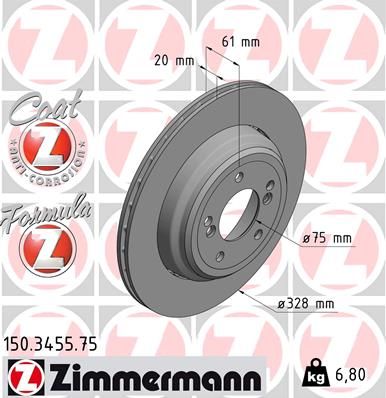 150345575 ZIMMERMANN Тормозной диск