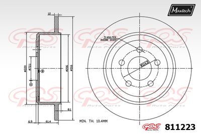 811223 MAXTECH Тормозной диск