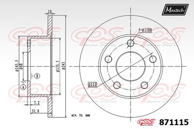 871115 MAXTECH Тормозной диск