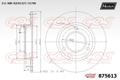 875613 MAXTECH Тормозной диск