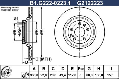 B1G22202231 GALFER Тормозной диск