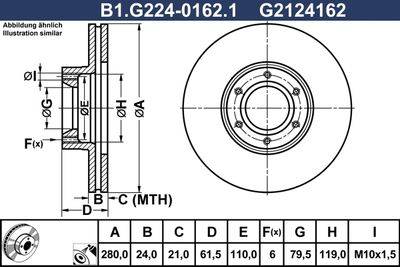 B1G22401621 GALFER Тормозной диск