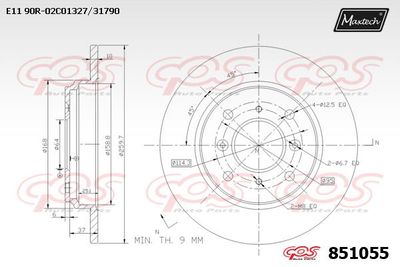 851055 MAXTECH Тормозной диск