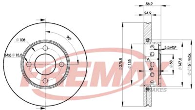 BD8012 FREMAX Тормозной диск