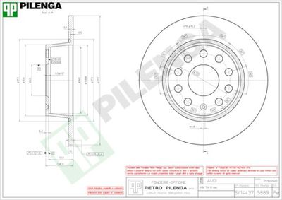 5889 PILENGA Тормозной диск