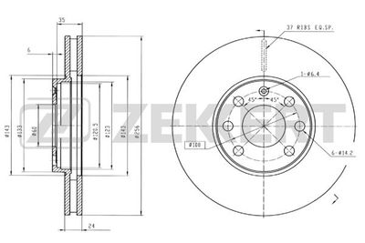 BS5100 ZEKKERT Тормозной диск