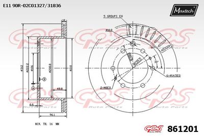 861201 MAXTECH Тормозной диск