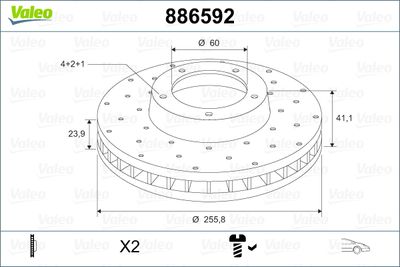 886592 VALEO Тормозной диск