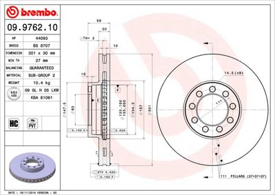 BS8707 BRECO Тормозной диск