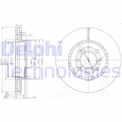 BG3965 DELPHI Тормозной диск