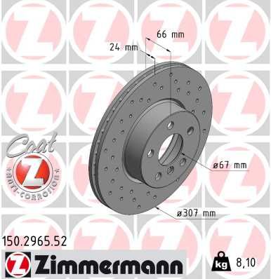 150296552 ZIMMERMANN Тормозной диск