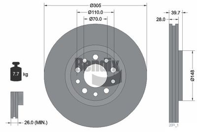 BDS1247 BENDIX Braking Тормозной диск