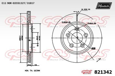 821342 MAXTECH Тормозной диск