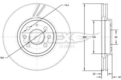 TX7120 TOMEX Brakes Тормозной диск