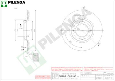 5402 PILENGA Тормозной диск