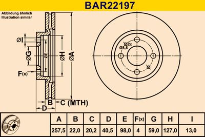 BAR22197 BARUM Тормозной диск