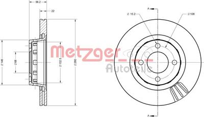 6110305 METZGER Тормозной диск