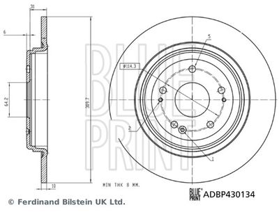 ADBP430134 BLUE PRINT Тормозной диск