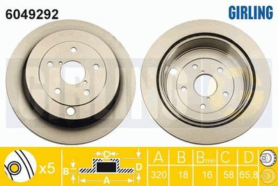 6049292 GIRLING Тормозной диск