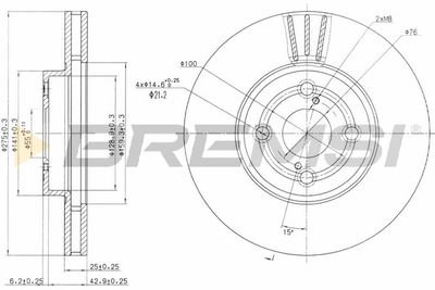 CD7461V BREMSI Тормозной диск