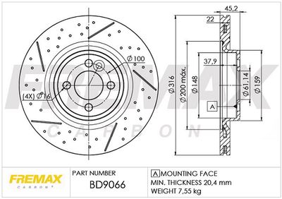 BD9066 FREMAX Тормозной диск