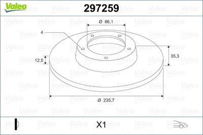 297259 VALEO Тормозной диск