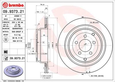 09937321 BREMBO Тормозной диск