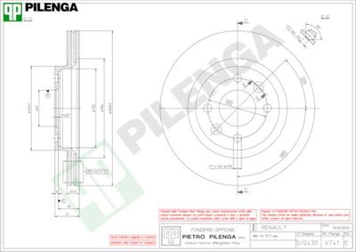 V741 PILENGA Тормозной диск