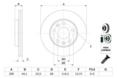 0986479F65 BOSCH Тормозной диск