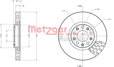 6110558 METZGER Тормозной диск