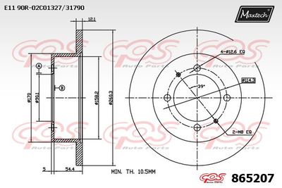 865207 MAXTECH Тормозной диск