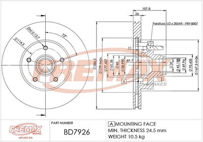 BD7926 FREMAX Тормозной диск