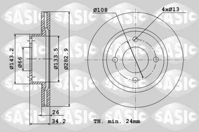 2464W24J SASIC Тормозной диск