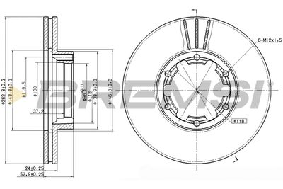 CD7016V BREMSI Тормозной диск