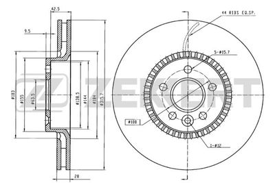 BS5263 ZEKKERT Тормозной диск