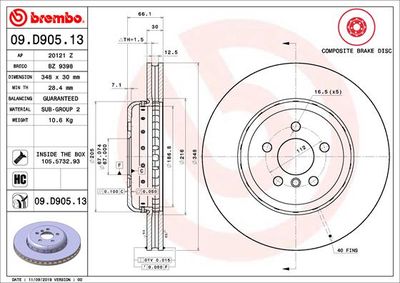 09D90513 BREMBO Тормозной диск